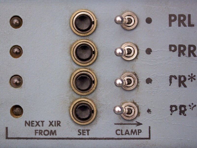 control panel with switches and labels