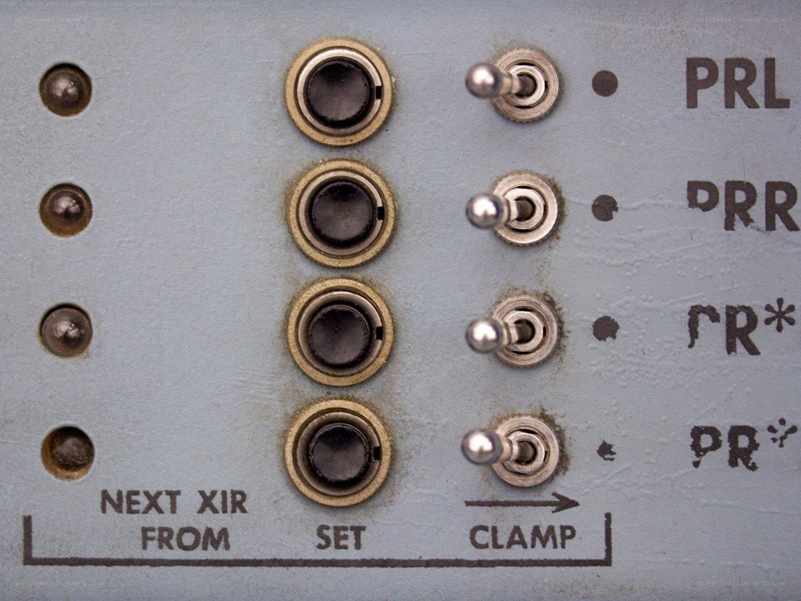 control panel with switches and labels