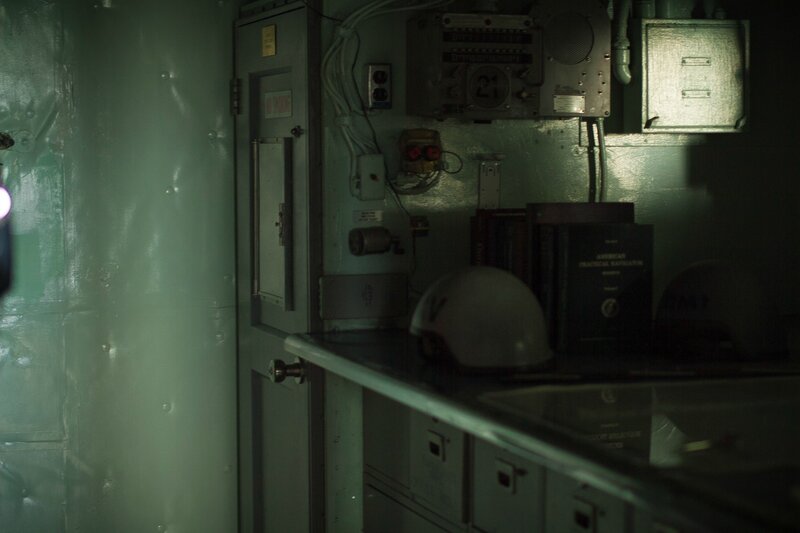 Control room interior with equipment