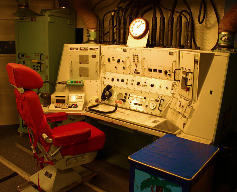 control room with red chair