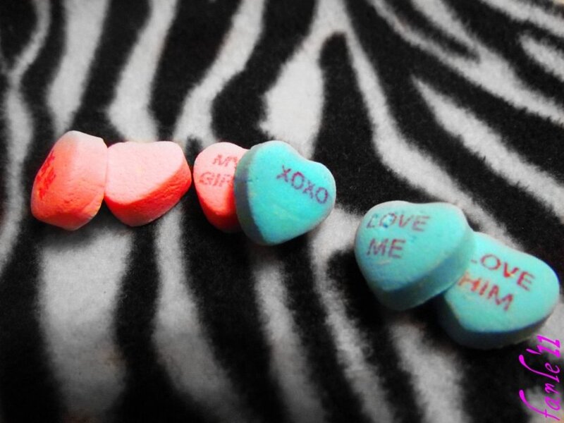 Conversation Hearts on Fabric
