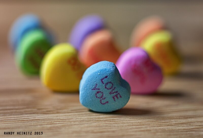 Conversation Hearts on Wood