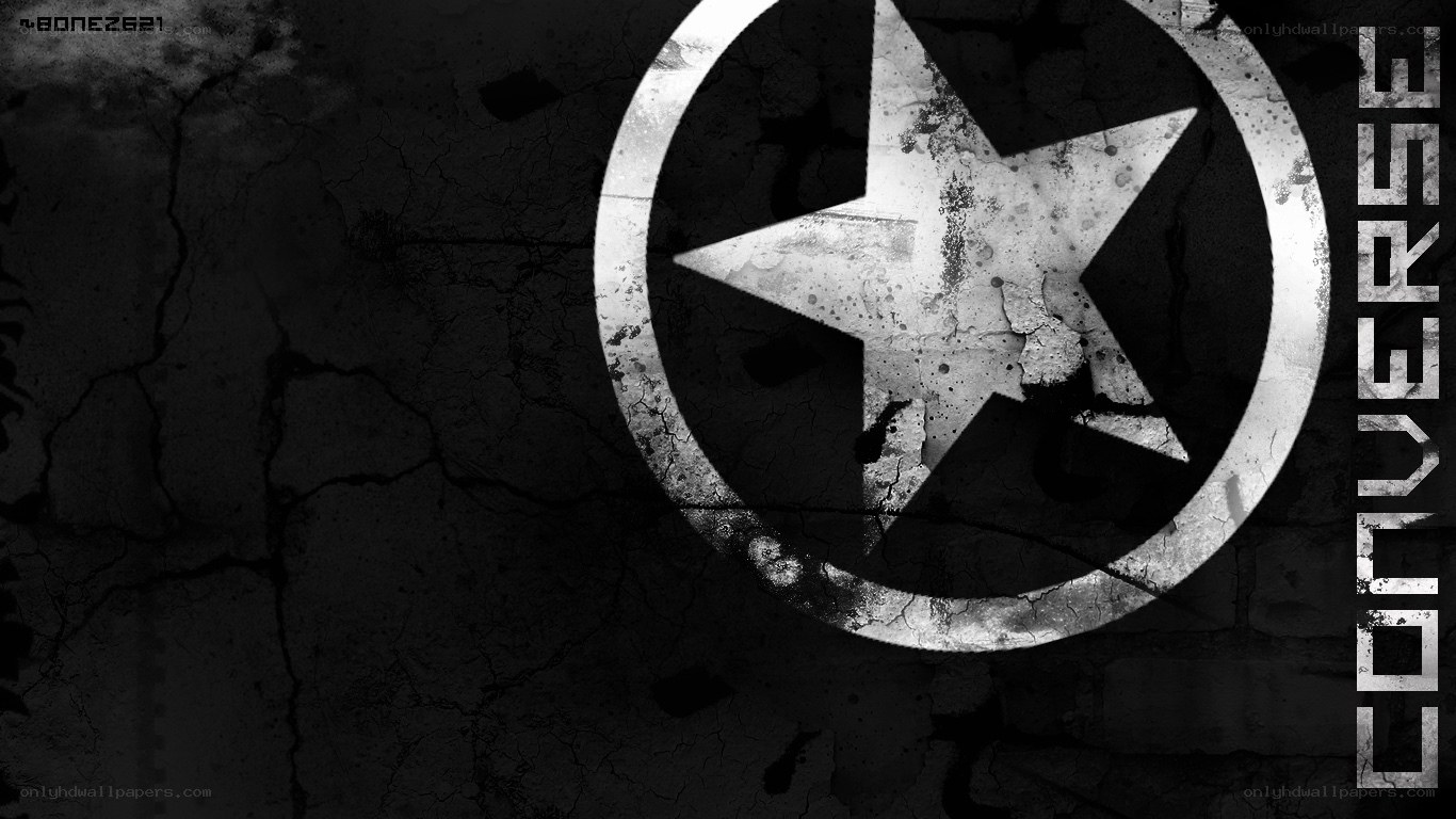 Converse logo on cracked wall