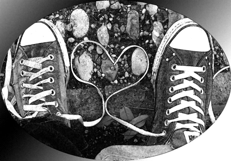 Converse shoes forming a heart