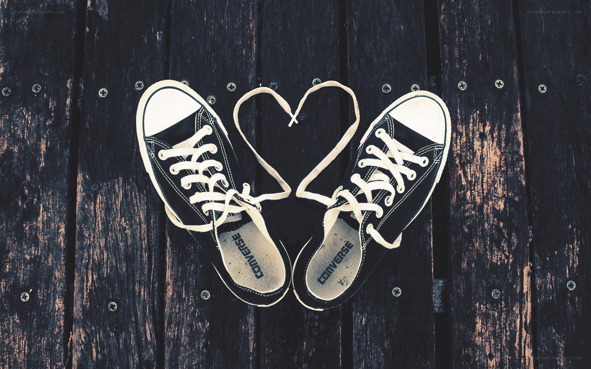 Converse shoes forming a heart