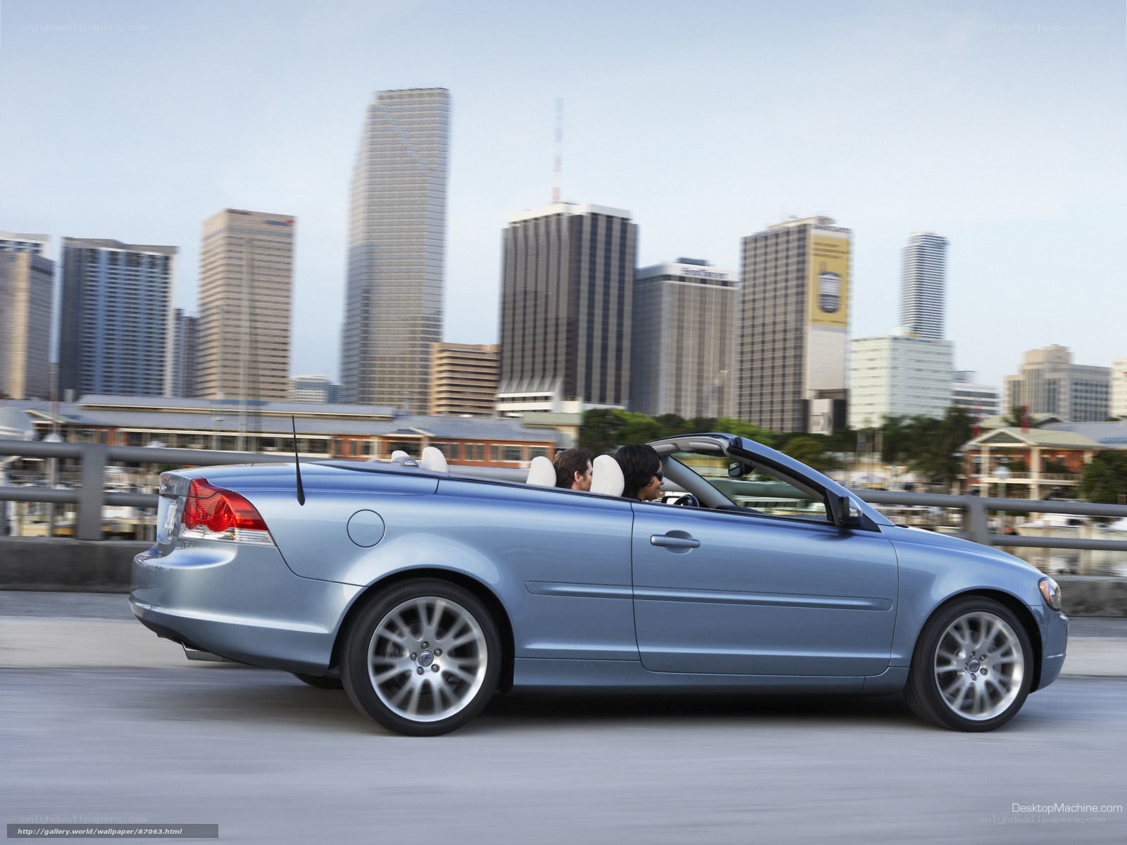 convertible car in city