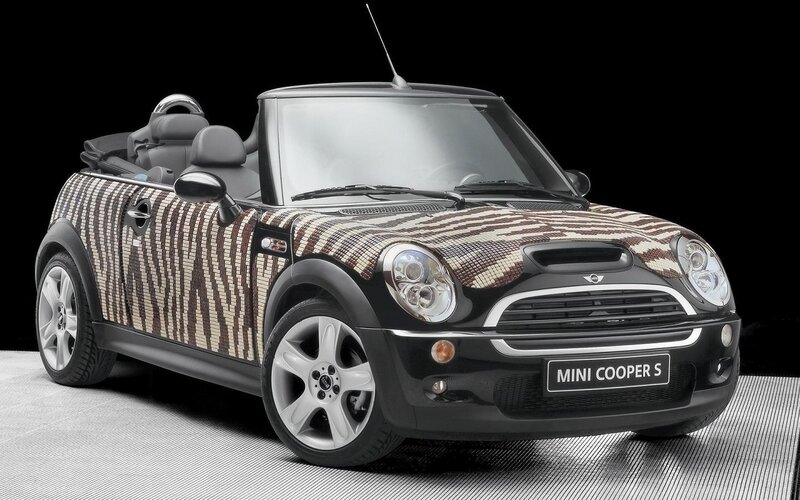 Convertible Car with Patterned Wrap