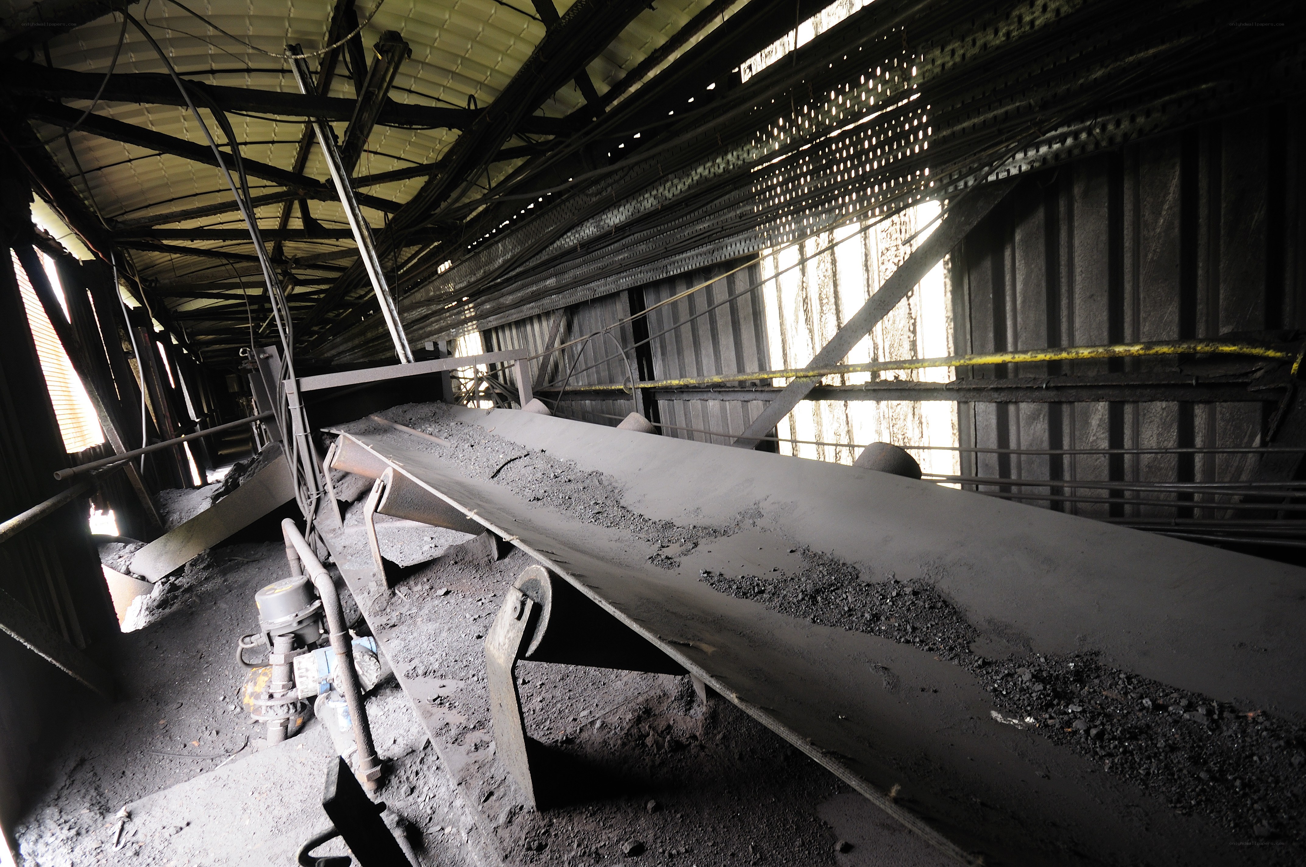 conveyor belt in industrial facility