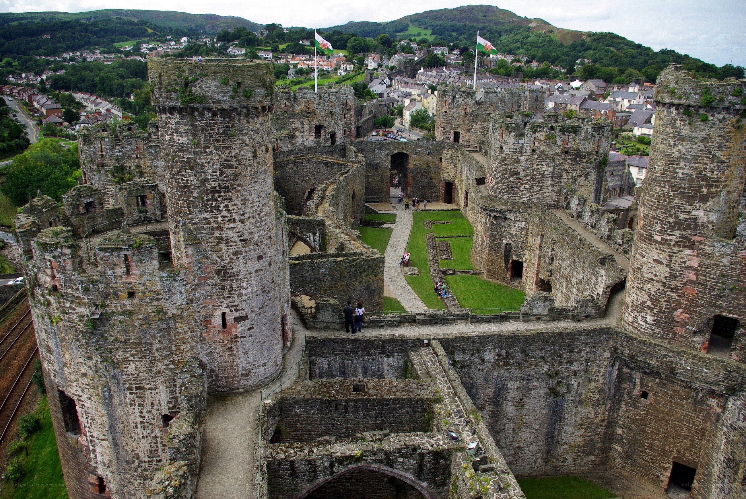 Conwy Castle aerial view