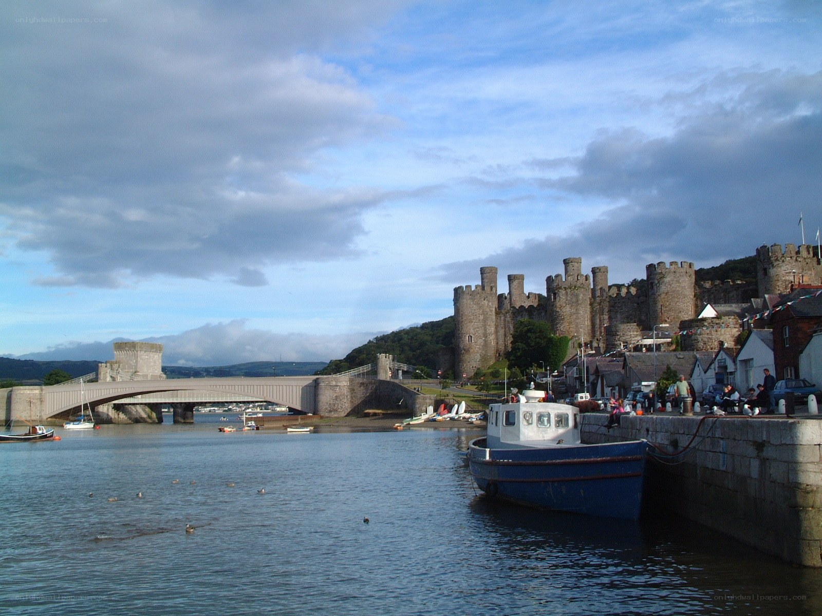 Conwy Castle and harbor view