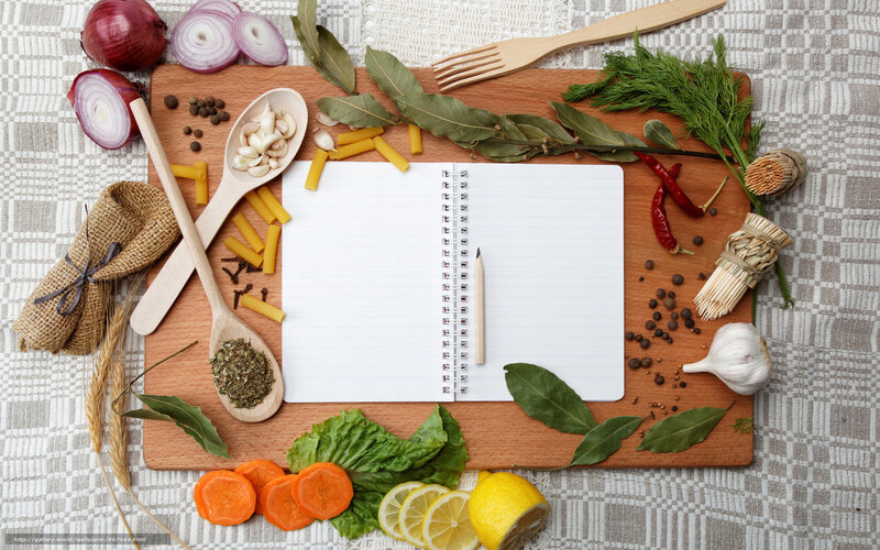 Cookbook with Ingredients — Brown