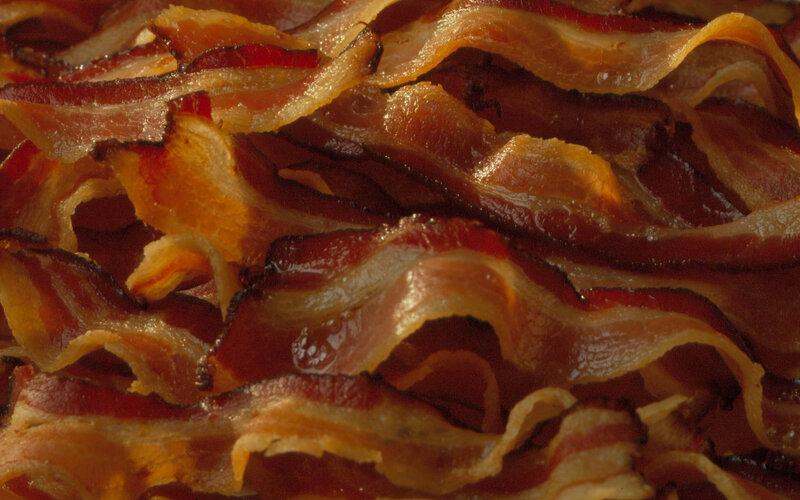 Cooked Bacon Strips — Brown, Appetizing