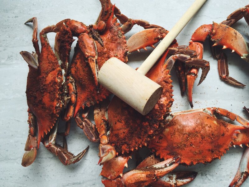 Cooked Crabs on Table