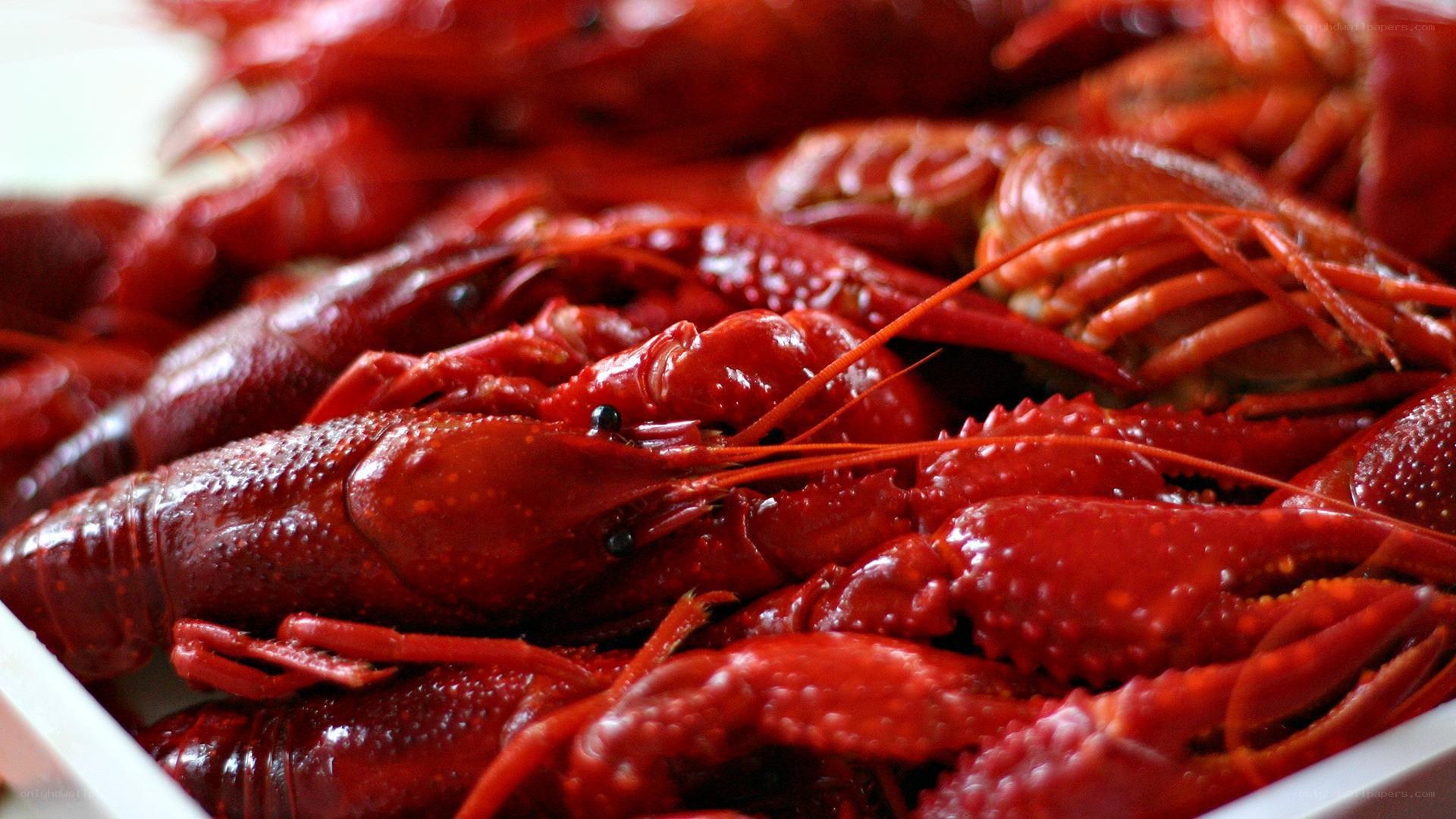 cooked crawfish in a container