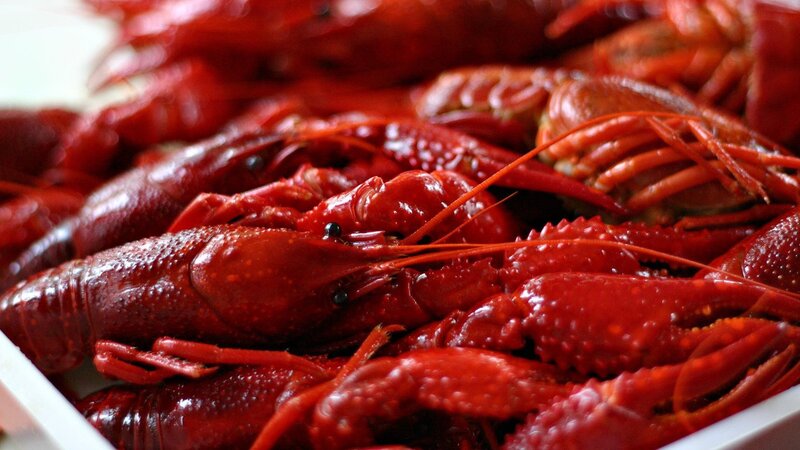 Cooked Crawfish in Container
