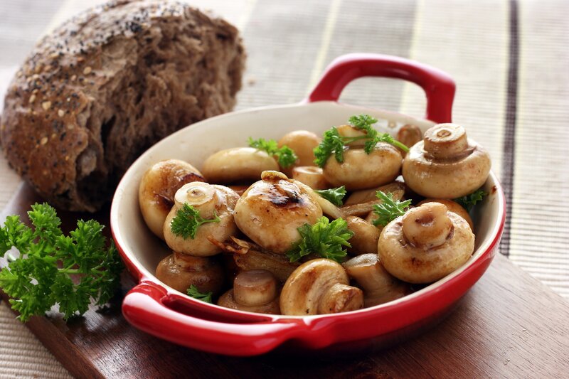 Cooked Mushrooms in Bowl