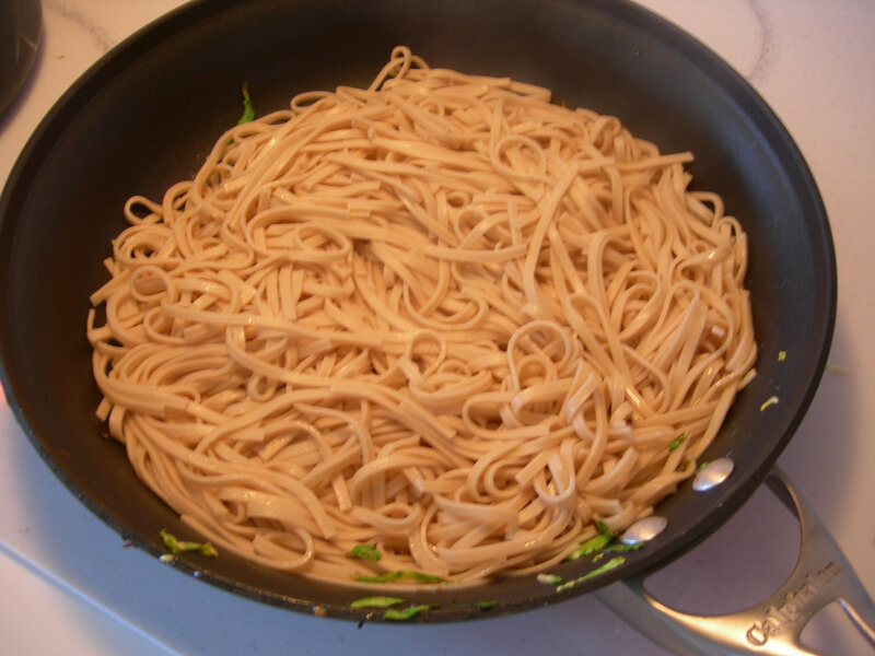 Cooked Noodles in Pan