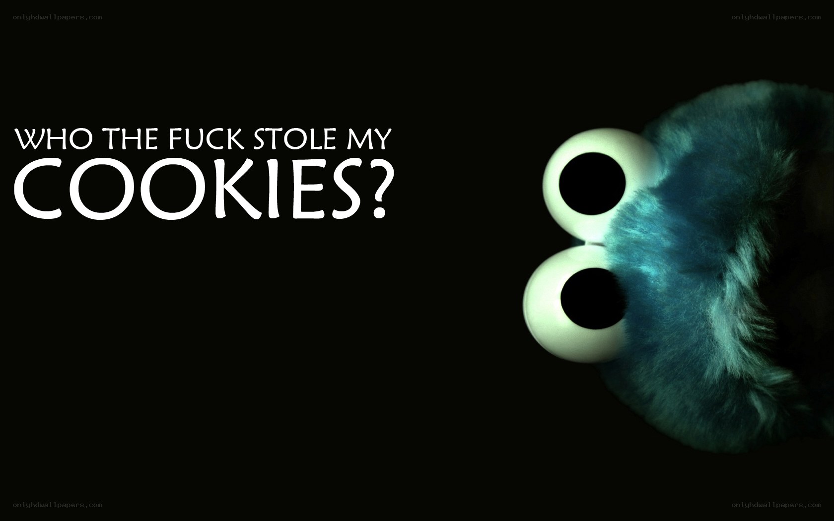 Cookie Monster asks about stolen cookies