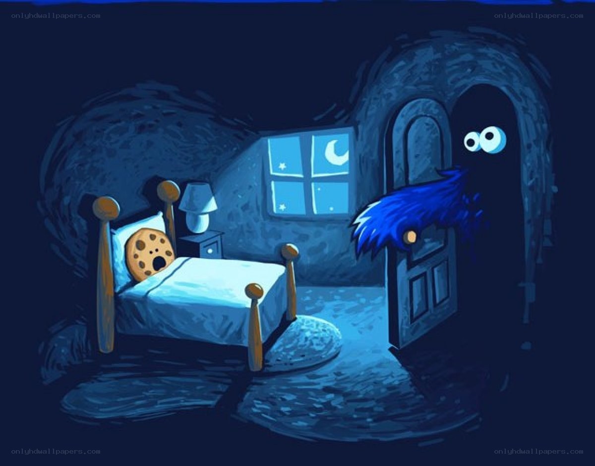 Cookie Monster at the door