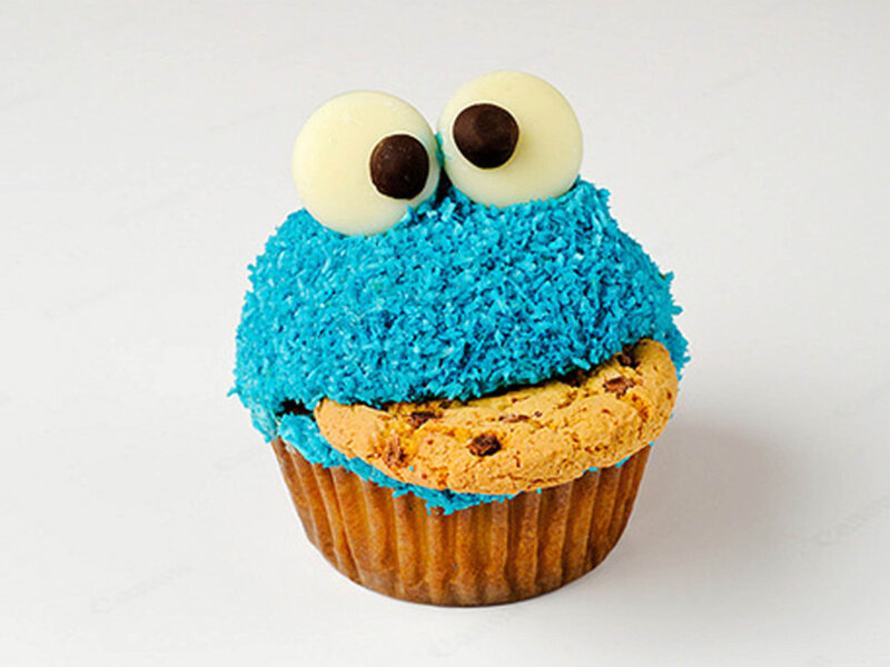 Cookie Monster Cupcake — Blue