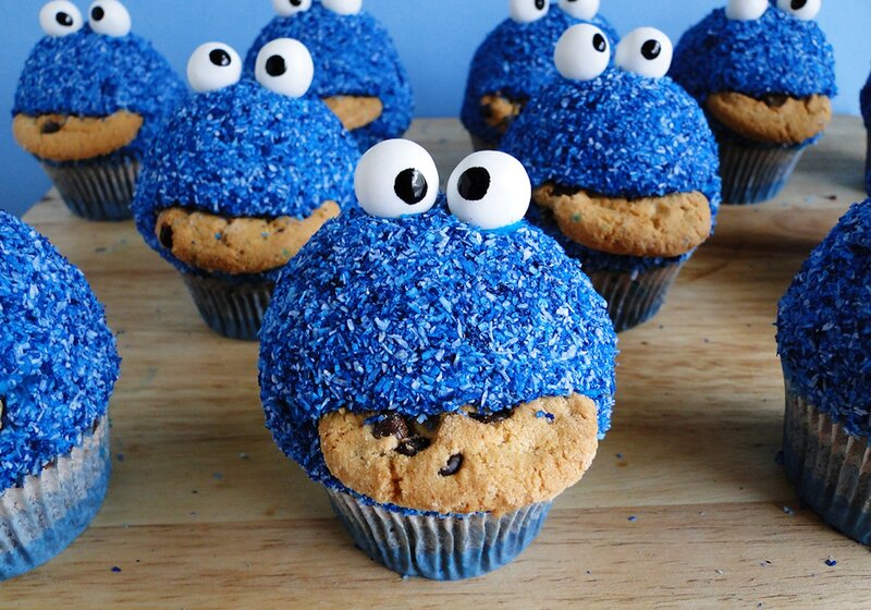 Cookie Monster Cupcakes — Blue