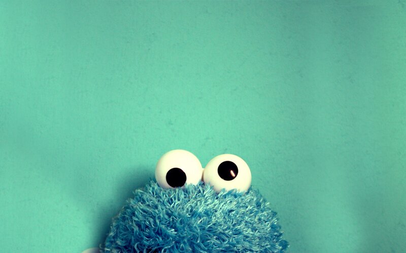 Cookie Monster eyes peeking up