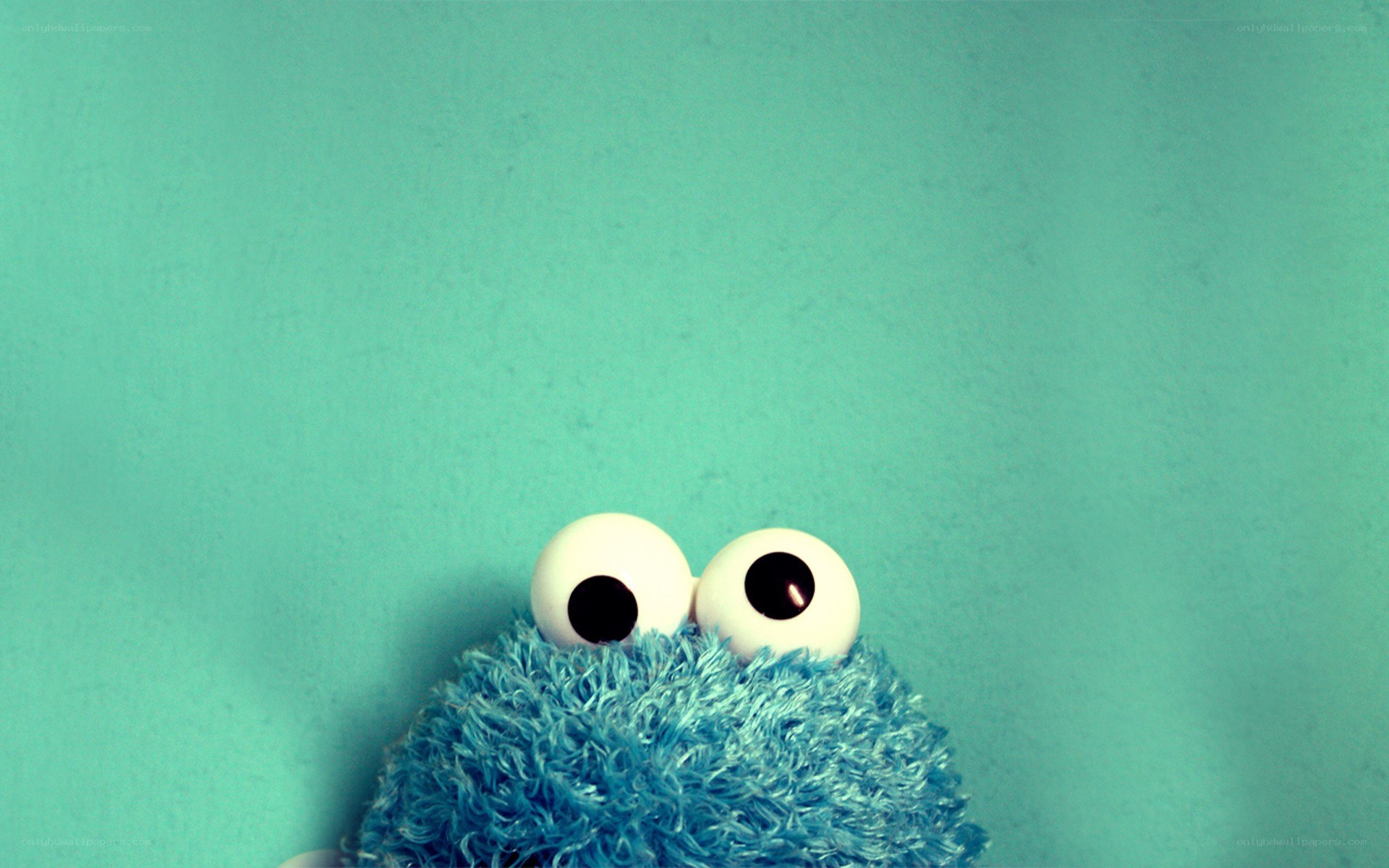 Cookie Monster eyes peeking up