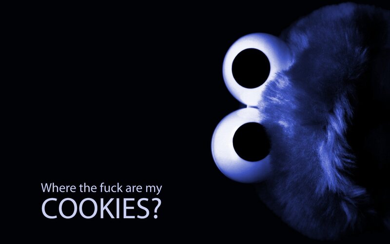 Cookie Monster Face — Black