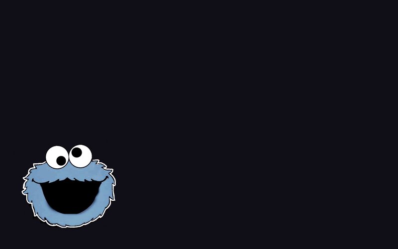 Cookie Monster face on dark background