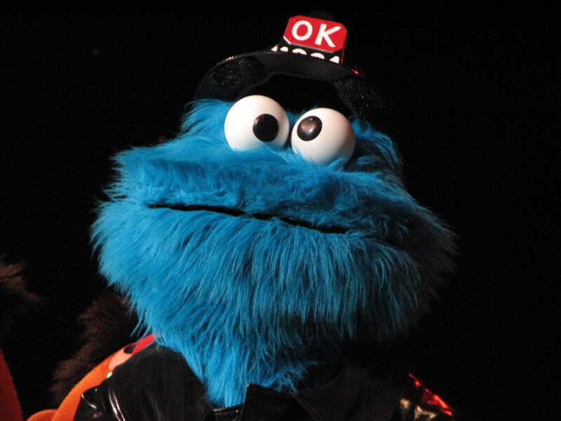 Cookie Monster in a hat