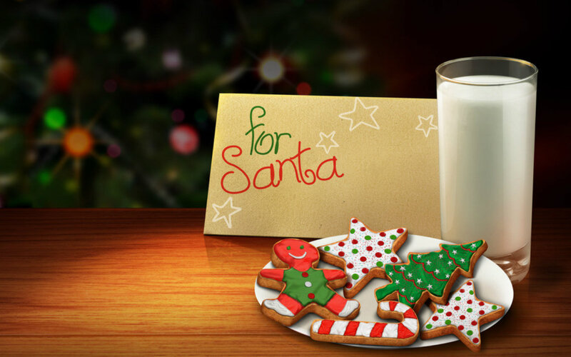 Cookies and Milk for Santa — Brown, Festive
