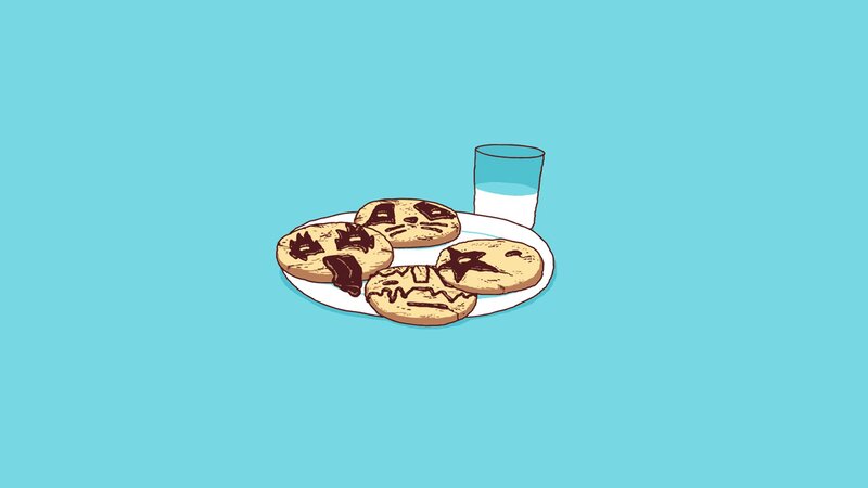 cookies and milk on a plate
