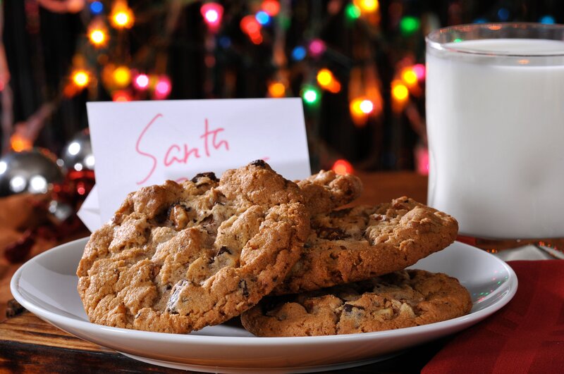Cookies and Milk on Plate