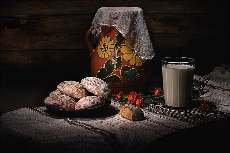 Cookies and Milk on Table