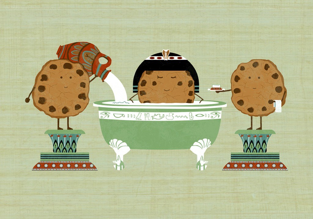 cookies taking a bath
