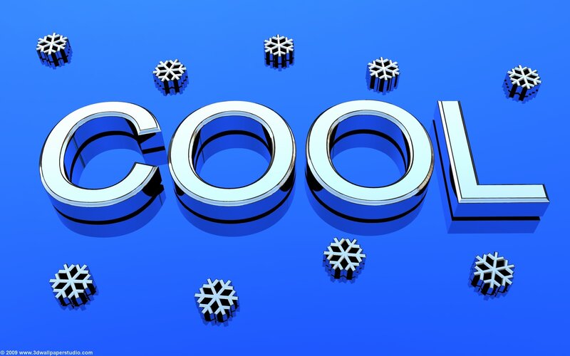 Cool word with snowflakes