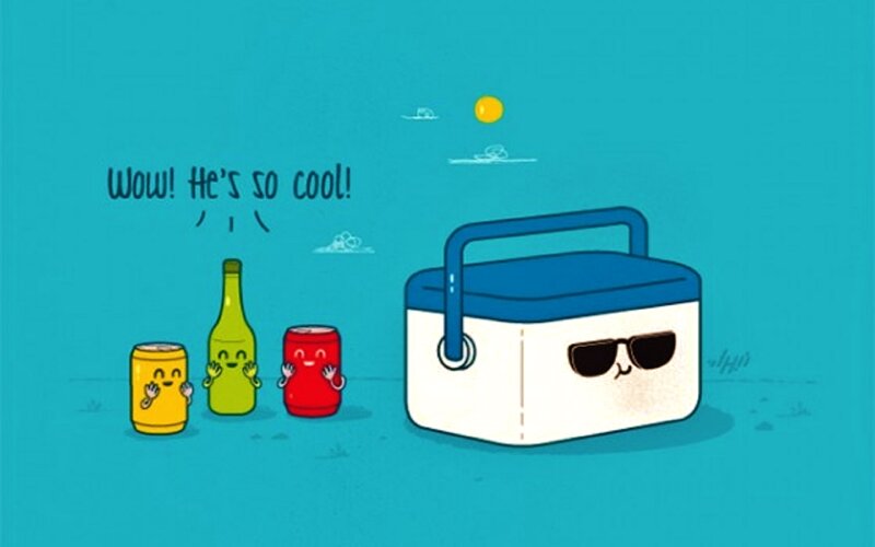 Cooler with Sunglasses