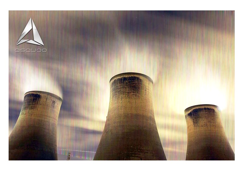 Cooling towers at a power plant