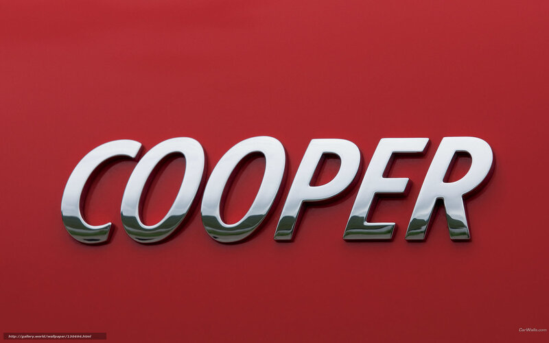 Cooper logo on red surface