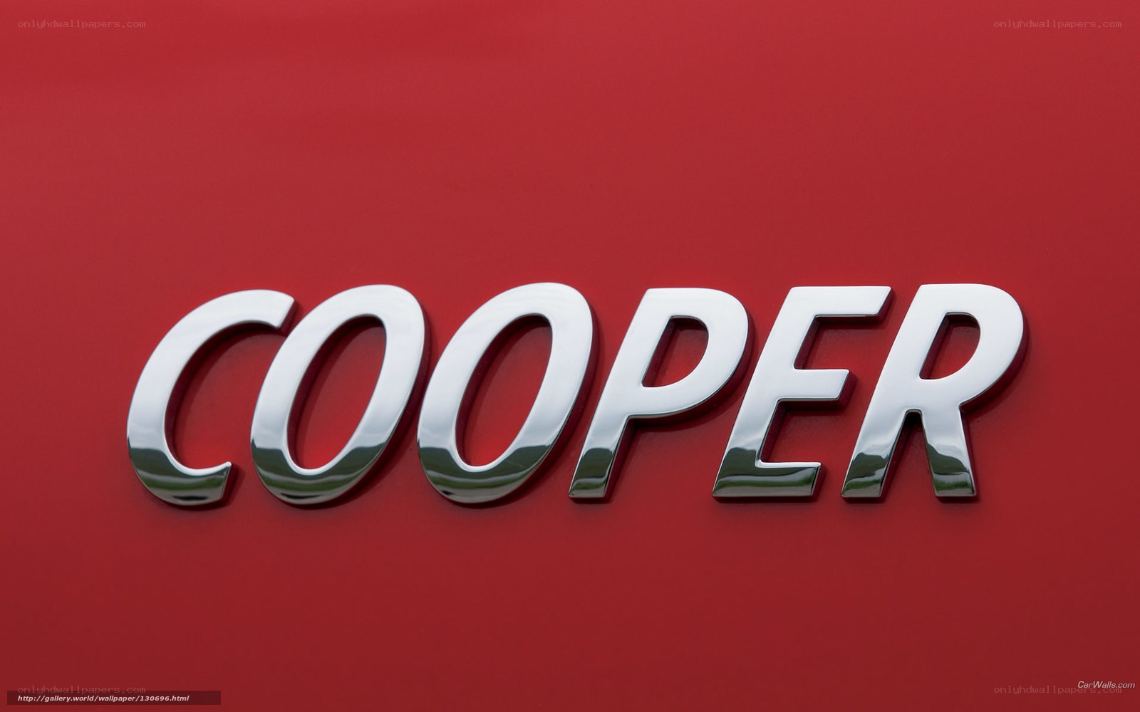 Cooper logo on red surface