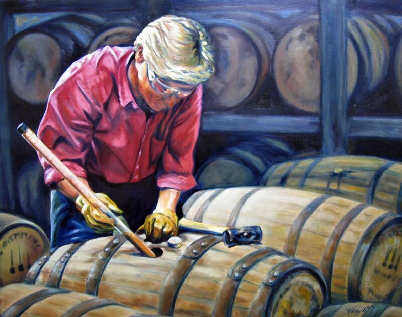 cooper working on barrels