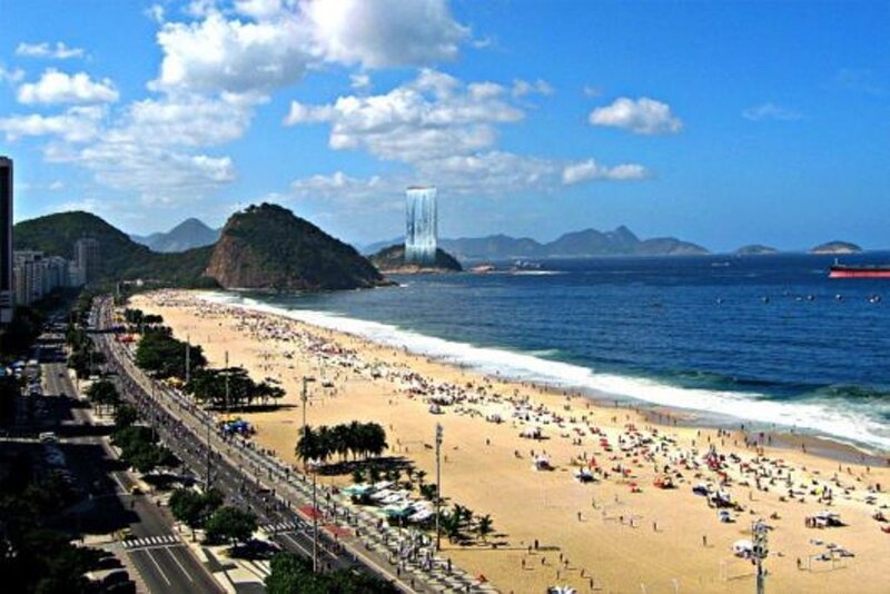 Copacabana Beach with modern tower