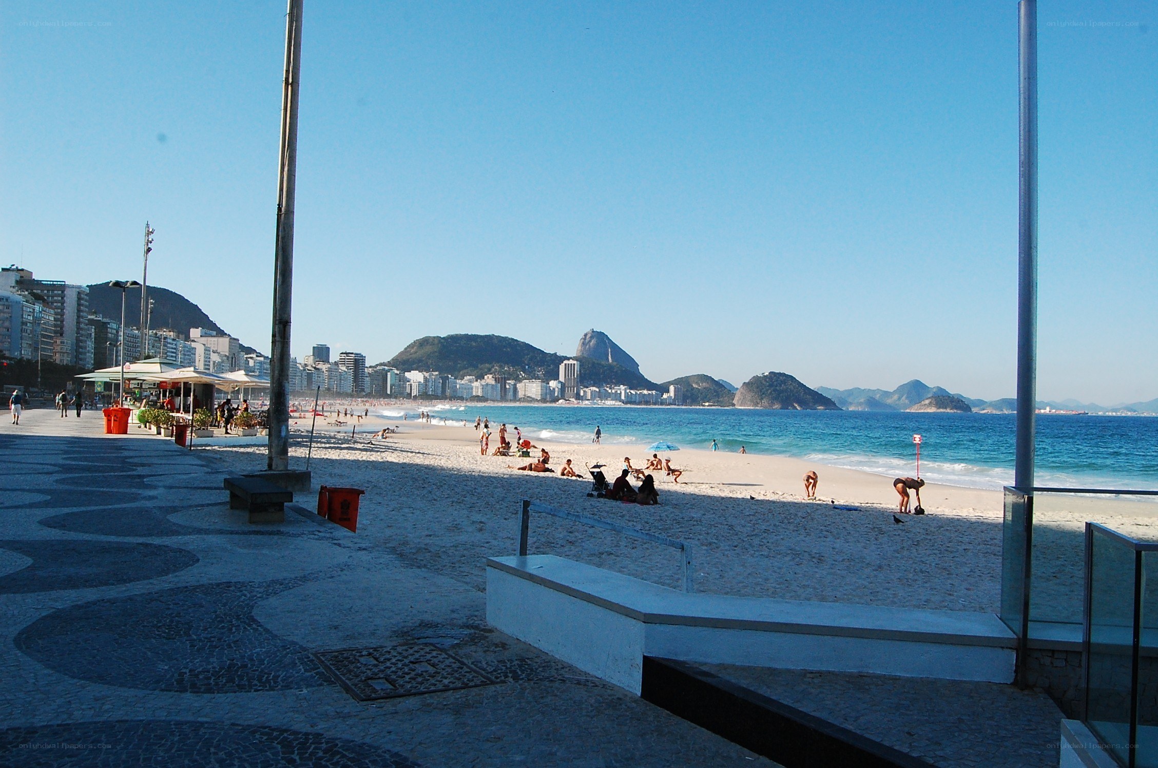 Copacabana Beach with Sugarloaf Mountain