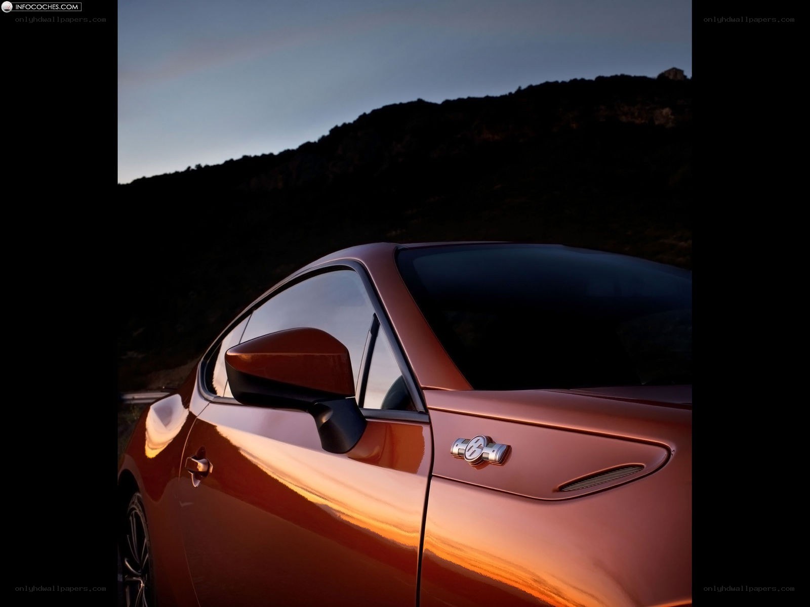Copper car at dusk