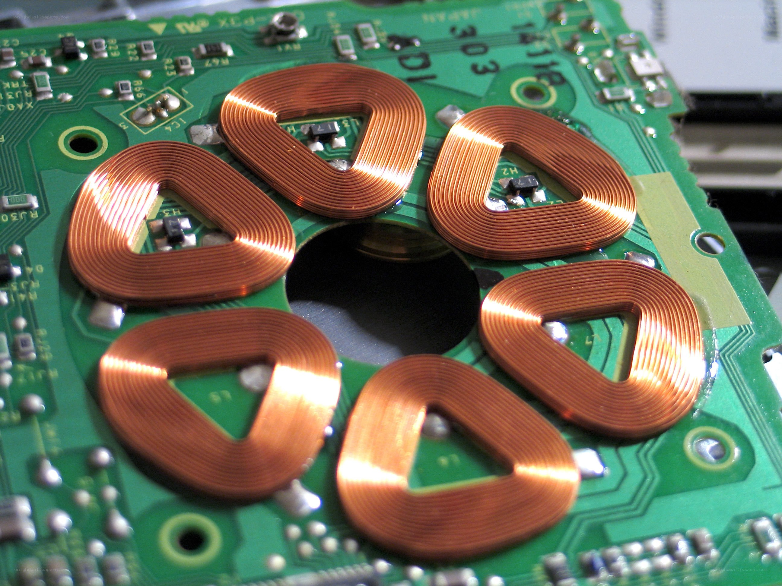 Copper coils on circuit board