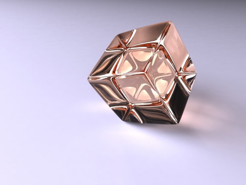 Copper geometric sculpture