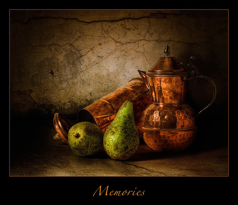 Copper Pitcher and Pears