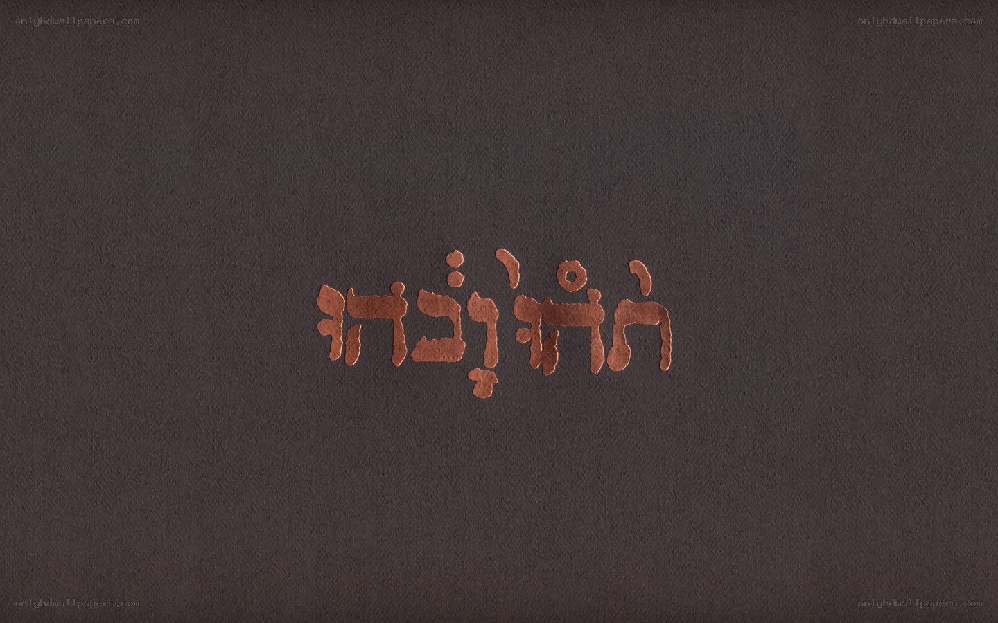 Copper text on dark background