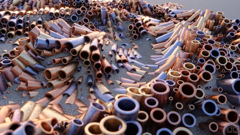 Copper Tubes on Ground