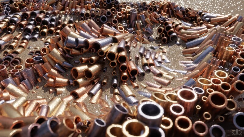 Copper Tubes on Sand